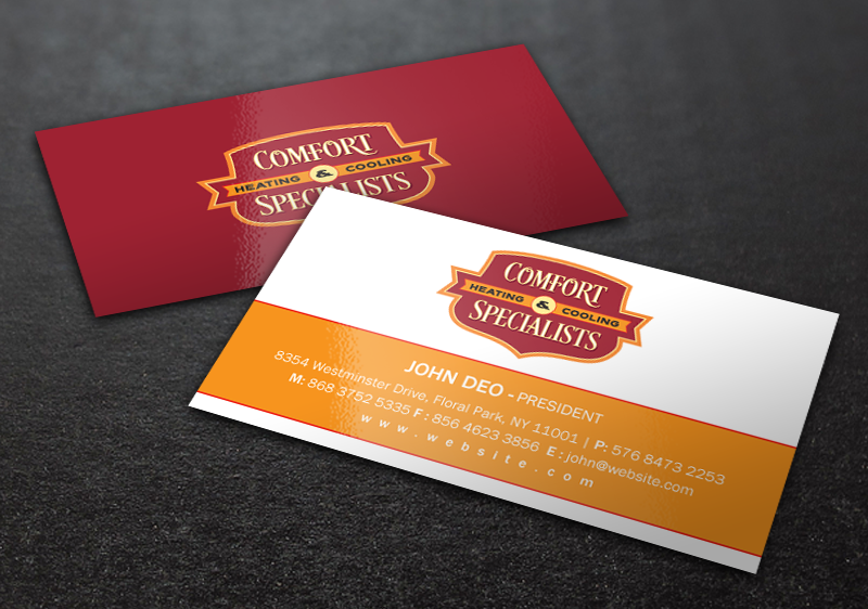 Business Card Design by Brand aid for comfort specialists llc | Design #12554248