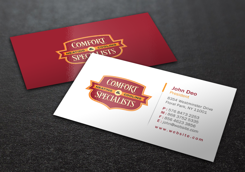 Business Card Design by Brand aid for comfort specialists llc | Design #12554250