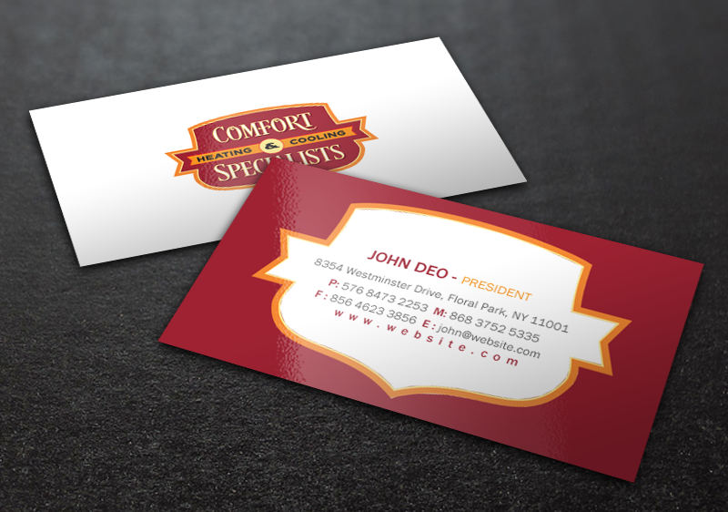 Business Card Design by Brand aid for comfort specialists llc | Design #12554253