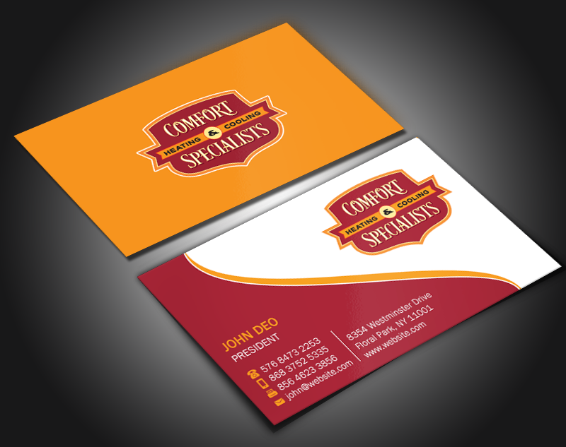 Business Card Design by Brand aid for comfort specialists llc | Design #12554256