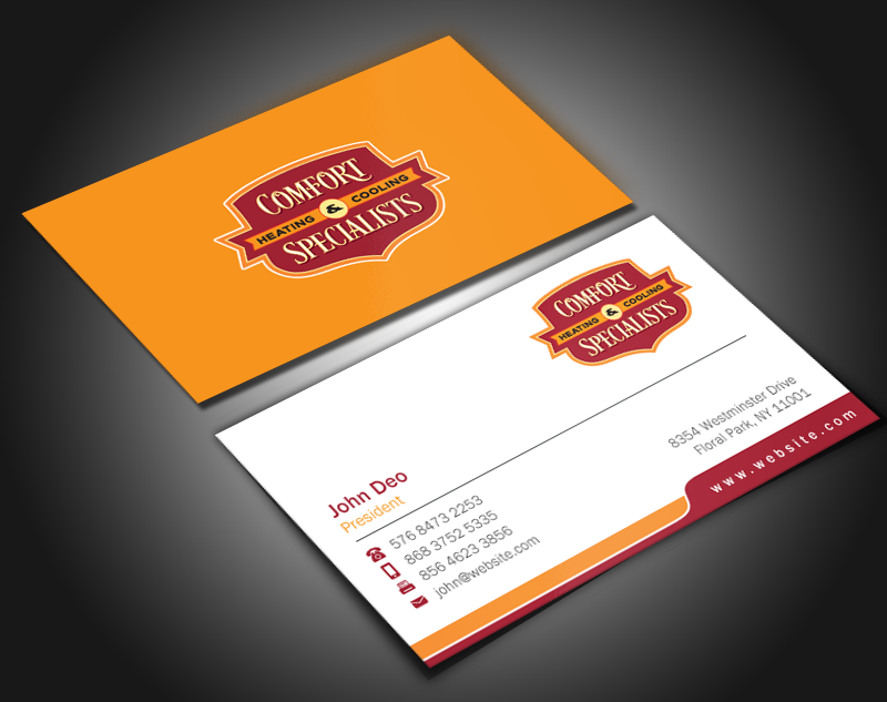 Business Card Design by Brand aid for comfort specialists llc | Design #12554259