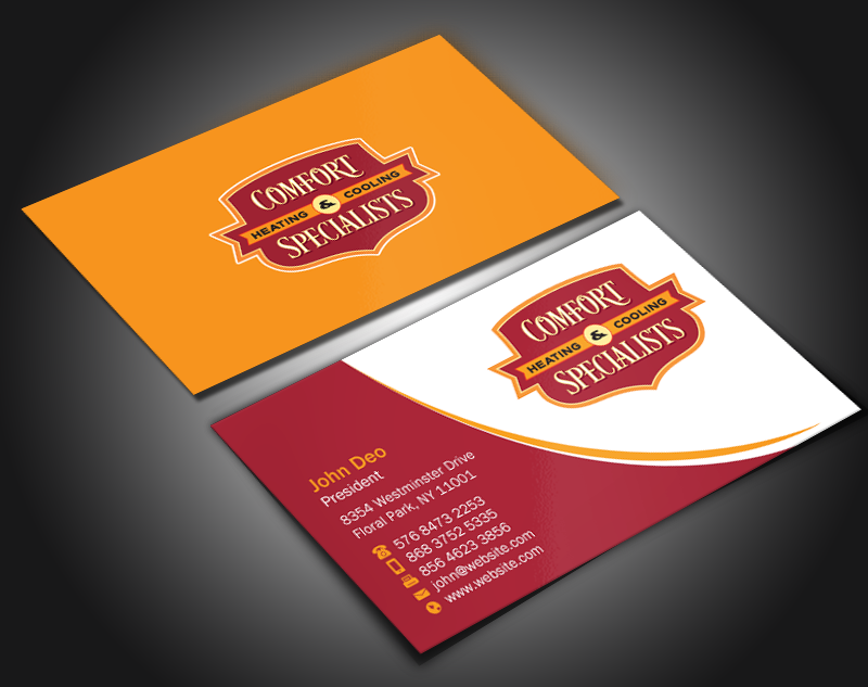 Business Card Design by Brand aid for comfort specialists llc | Design #12554261