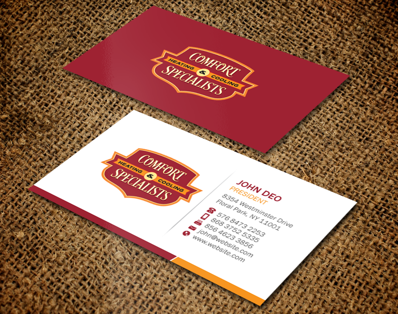 Business Card Design by Brand aid for comfort specialists llc | Design #12556049