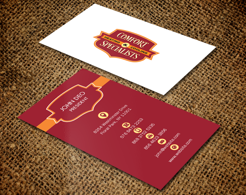 Business Card Design by Brand aid for comfort specialists llc | Design #12568369