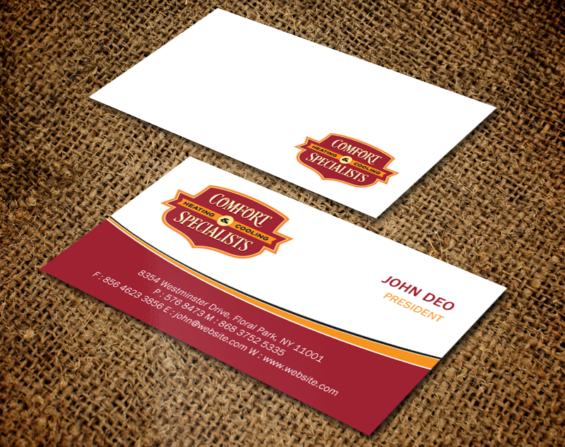 Business Card Design by Brand aid for comfort specialists llc | Design #12568372