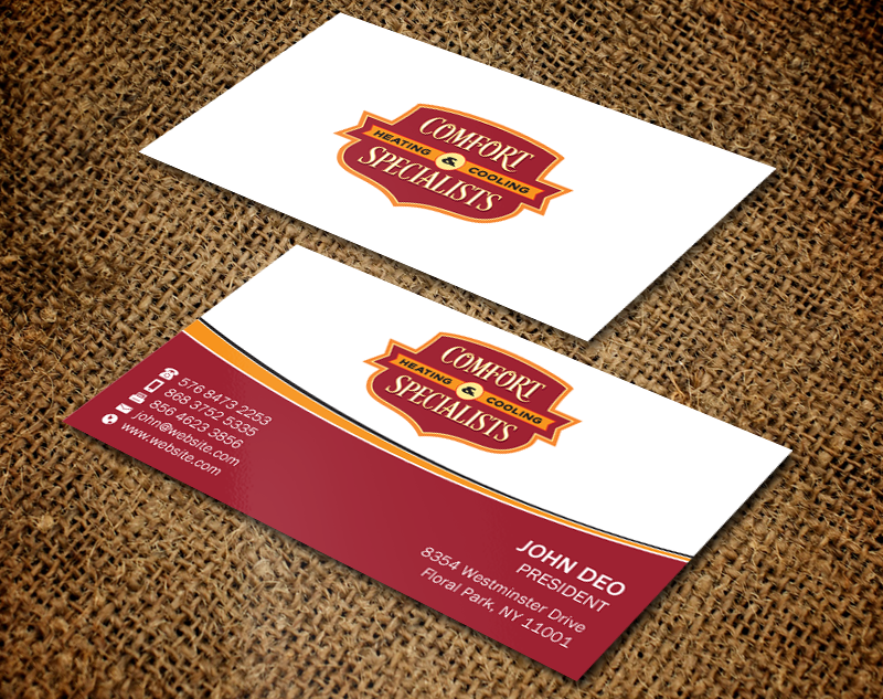 Business Card Design by Brand aid for comfort specialists llc | Design #12568373