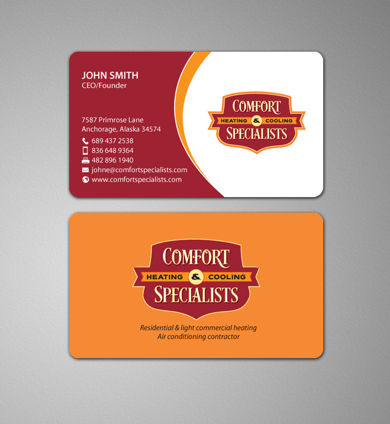 Business Card Design by chandrayaan.creative for comfort specialists llc | Design #12551281
