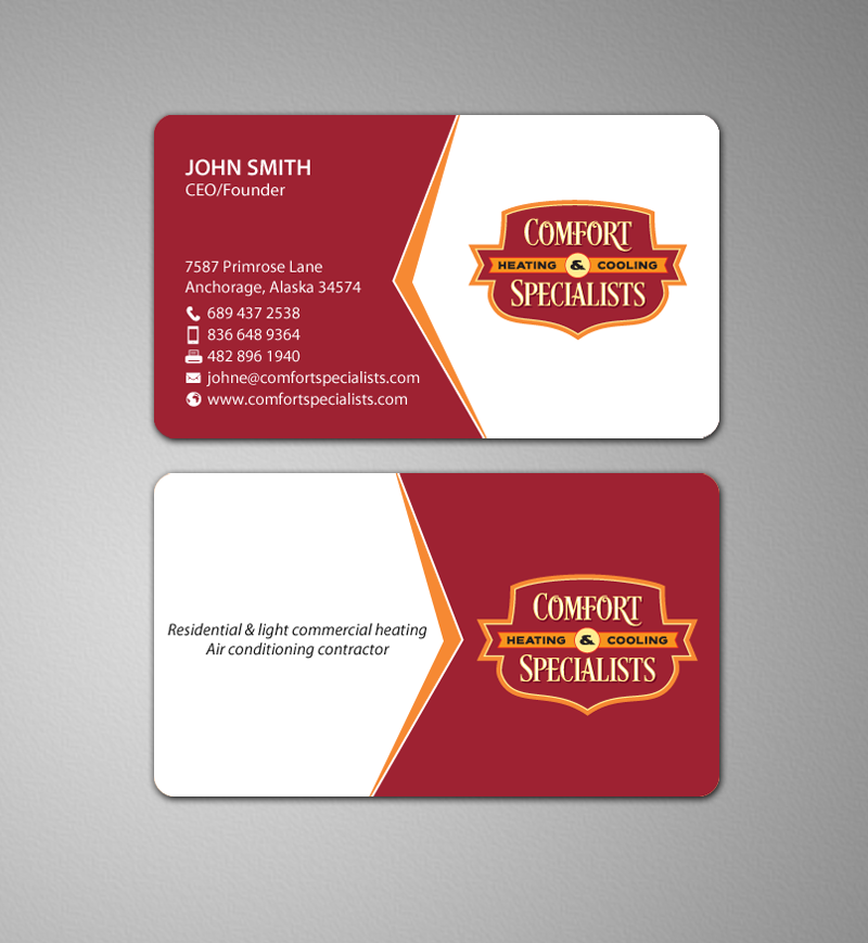 Business Card Design by chandrayaan.creative for comfort specialists llc | Design #12551282