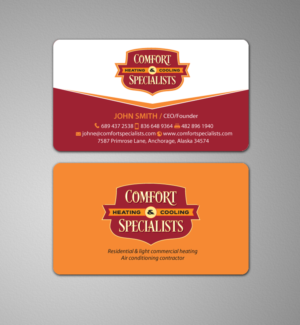 Business Card Design by chandrayaan.creative for comfort specialists llc | Design: #12551355