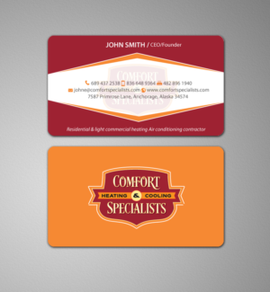 Business Card Design by chandrayaan.creative for comfort specialists llc | Design: #12551356