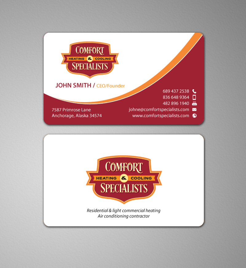Business Card Design by chandrayaan.creative for comfort specialists llc | Design #12551359