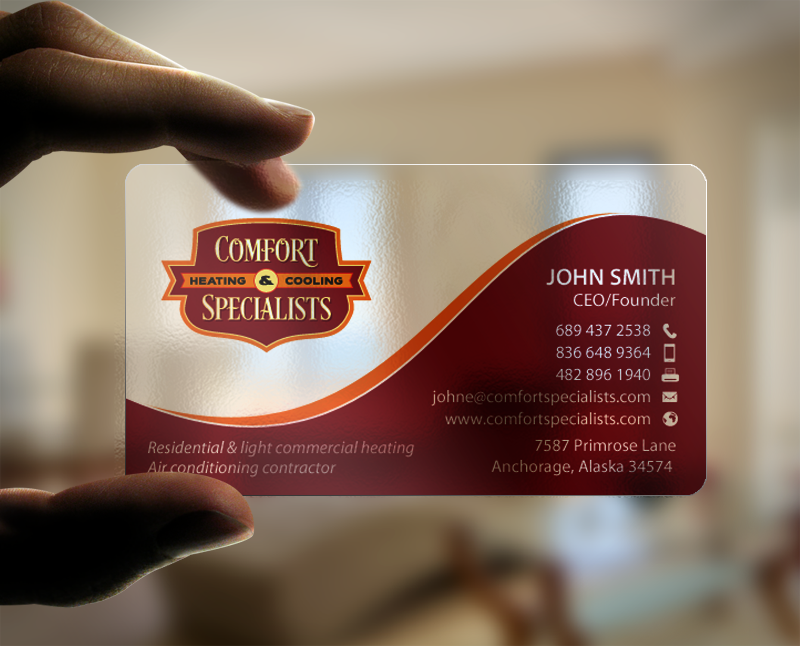 Business Card Design by chandrayaan.creative for comfort specialists llc | Design #12551366