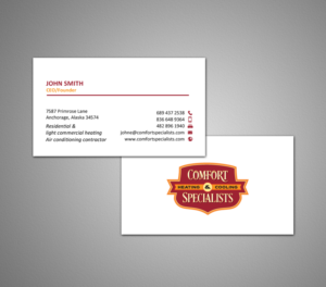 Business Card Design by chandrayaan.creative for comfort specialists llc | Design: #12551367