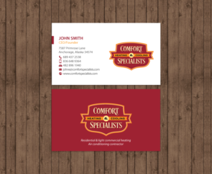 Business Card Design by chandrayaan.creative for comfort specialists llc | Design: #12551553