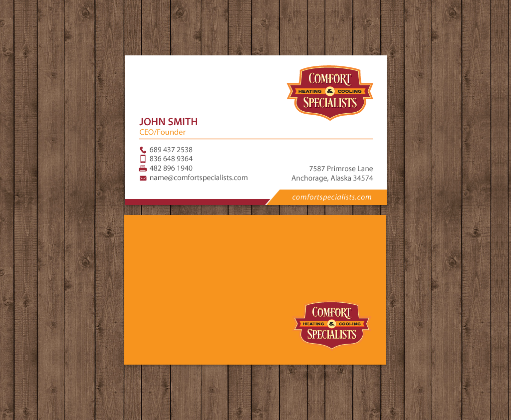 Business Card Design by chandrayaan.creative for comfort specialists llc | Design #12551554