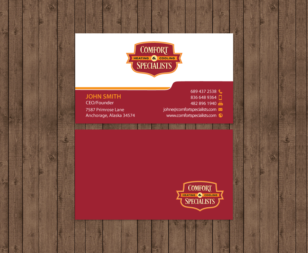 Business Card Design by chandrayaan.creative for comfort specialists llc | Design #12551560