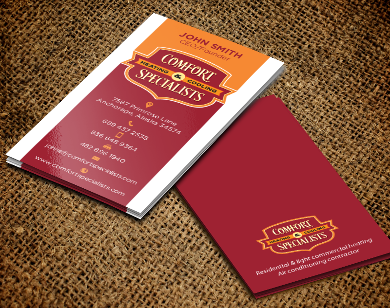 Business Card Design by chandrayaan.creative for comfort specialists llc | Design #12551563