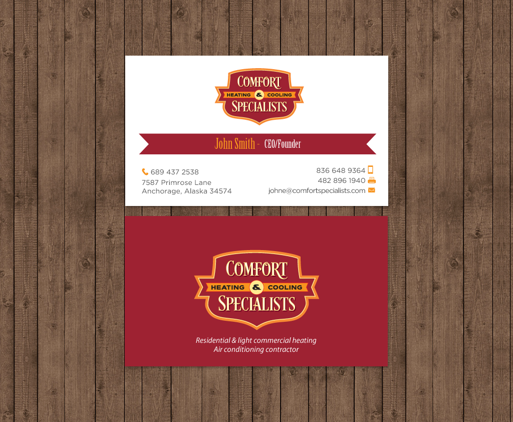 Business Card Design by chandrayaan.creative for comfort specialists llc | Design #12552911