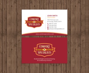Business Card Design by chandrayaan.creative for comfort specialists llc | Design: #12552913