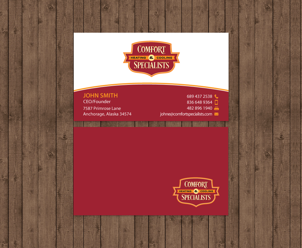 Business Card Design by chandrayaan.creative for comfort specialists llc | Design #12552917