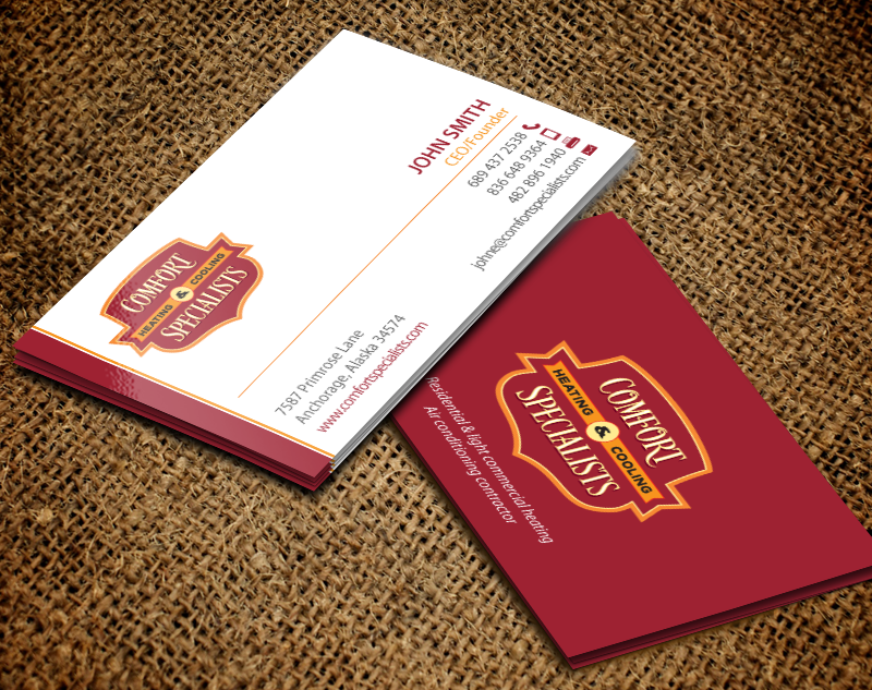 Business Card Design by chandrayaan.creative for comfort specialists llc | Design #12552918