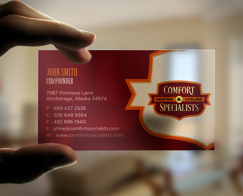 Business Card Design by chandrayaan.creative for comfort specialists llc | Design #12552974