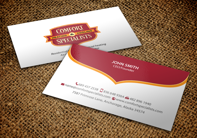 Business Card Design by chandrayaan.creative for comfort specialists llc | Design #12553964