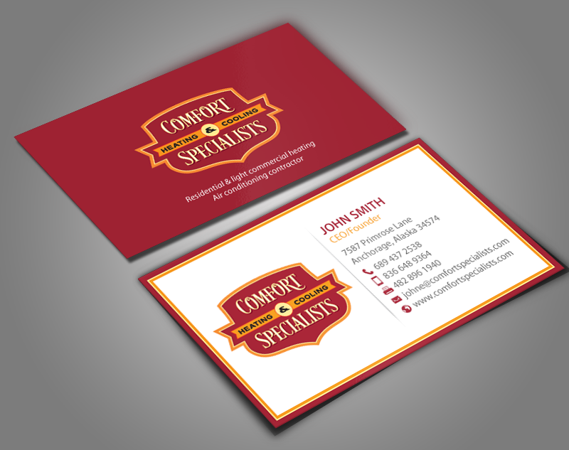 Business Card Design by chandrayaan.creative for comfort specialists llc | Design #12553965