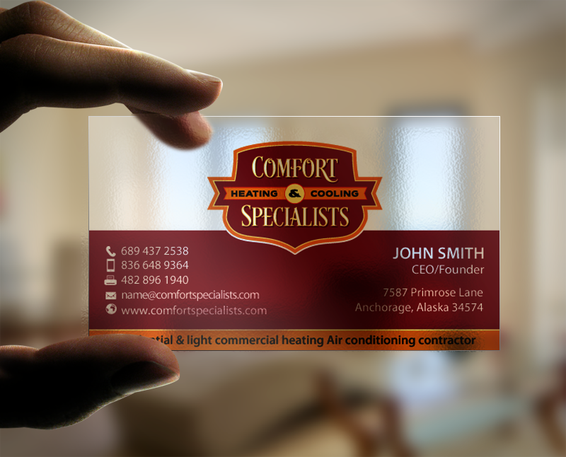 Business Card Design by chandrayaan.creative for comfort specialists llc | Design #12555658