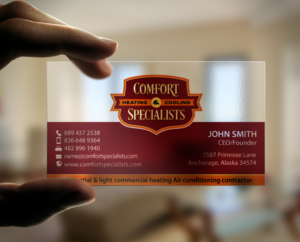 Business Card Design by chandrayaan.creative for comfort specialists llc | Design: #12555658