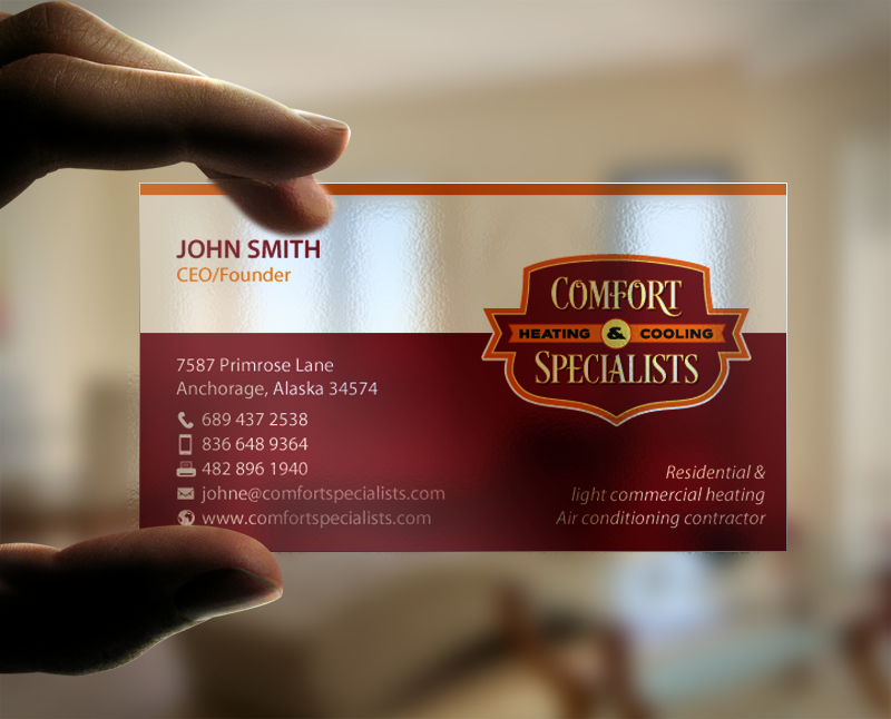 Business Card Design by chandrayaan.creative for comfort specialists llc | Design #12555662