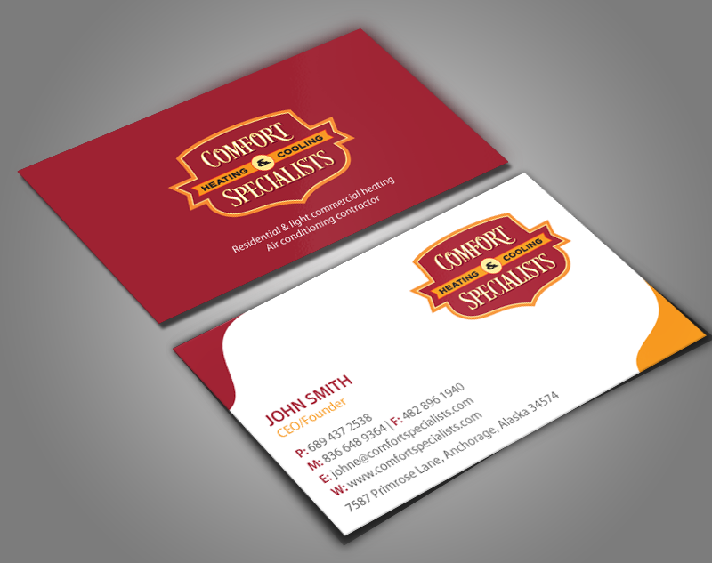 Business Card Design by chandrayaan.creative for comfort specialists llc | Design #12555664