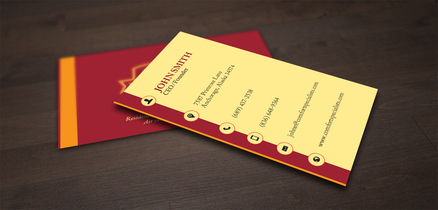 Business Card Design by chandrayaan.creative for comfort specialists llc | Design #12564171