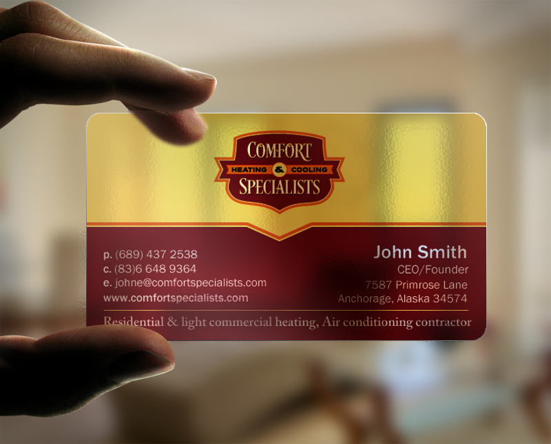 Business Card Design by chandrayaan.creative for comfort specialists llc | Design #12564183