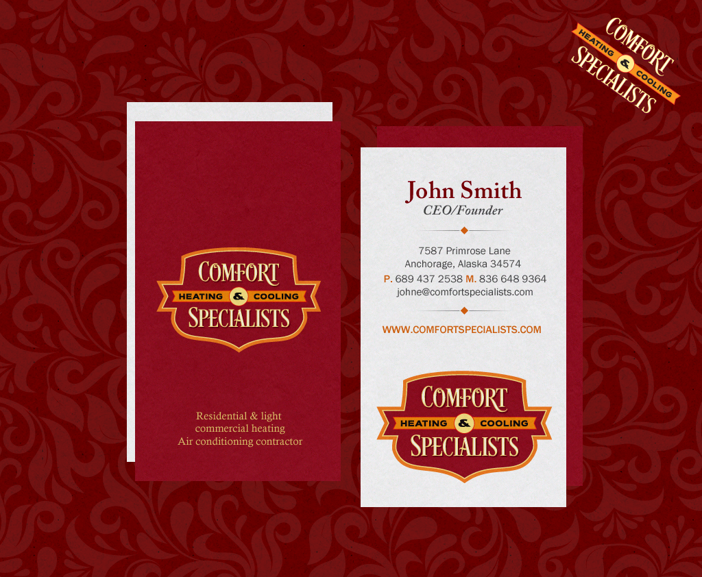 Business Card Design by chandrayaan.creative for comfort specialists llc | Design #12579995