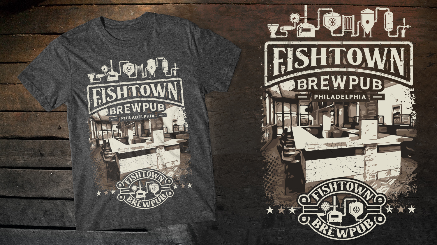 Design de T-shirt par db1404 pour Fishtown Brewpub  | Design #12778778