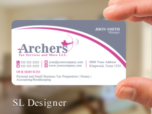 Business Card Design by SL Designer for Archers Tax Services and More LLC | Design: #12612020
