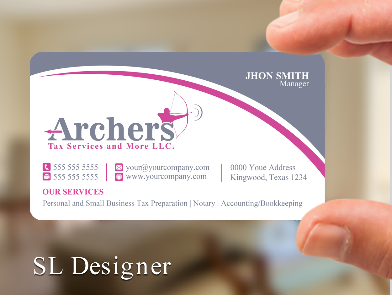 Business Card Design by SL Designer for Archers Tax Services and More LLC | Design #12612071