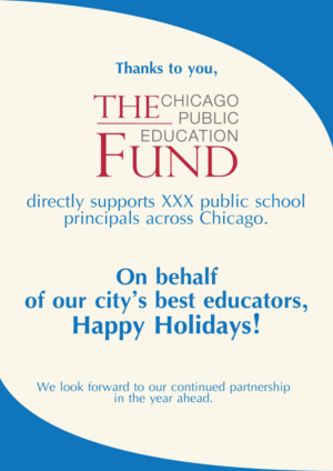 Design de Carte de Voeux par Black Stallions Impressive Solutions pour The Chicago Public Education Fund | Design #12592191