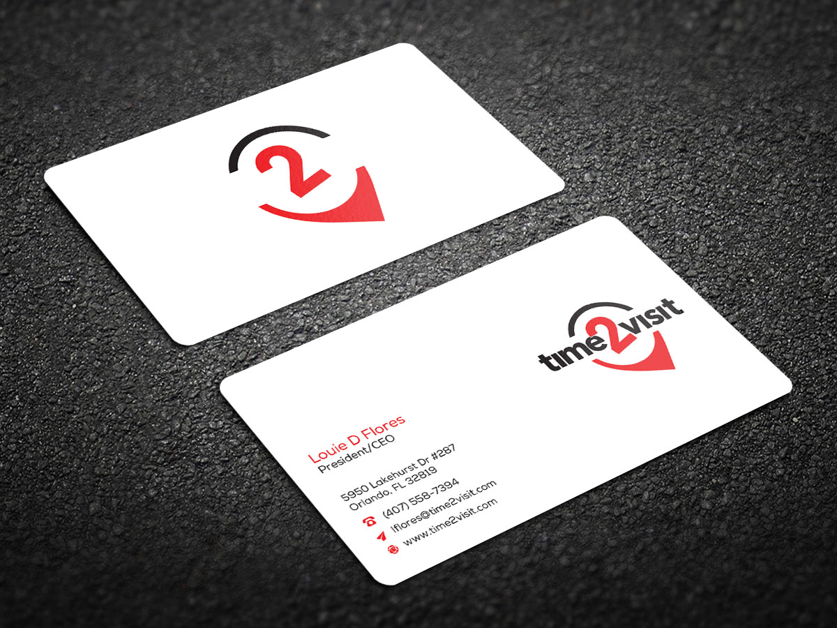 Business Card Design by snowymasterdesigns for Time 2 Visit | Design #12606042