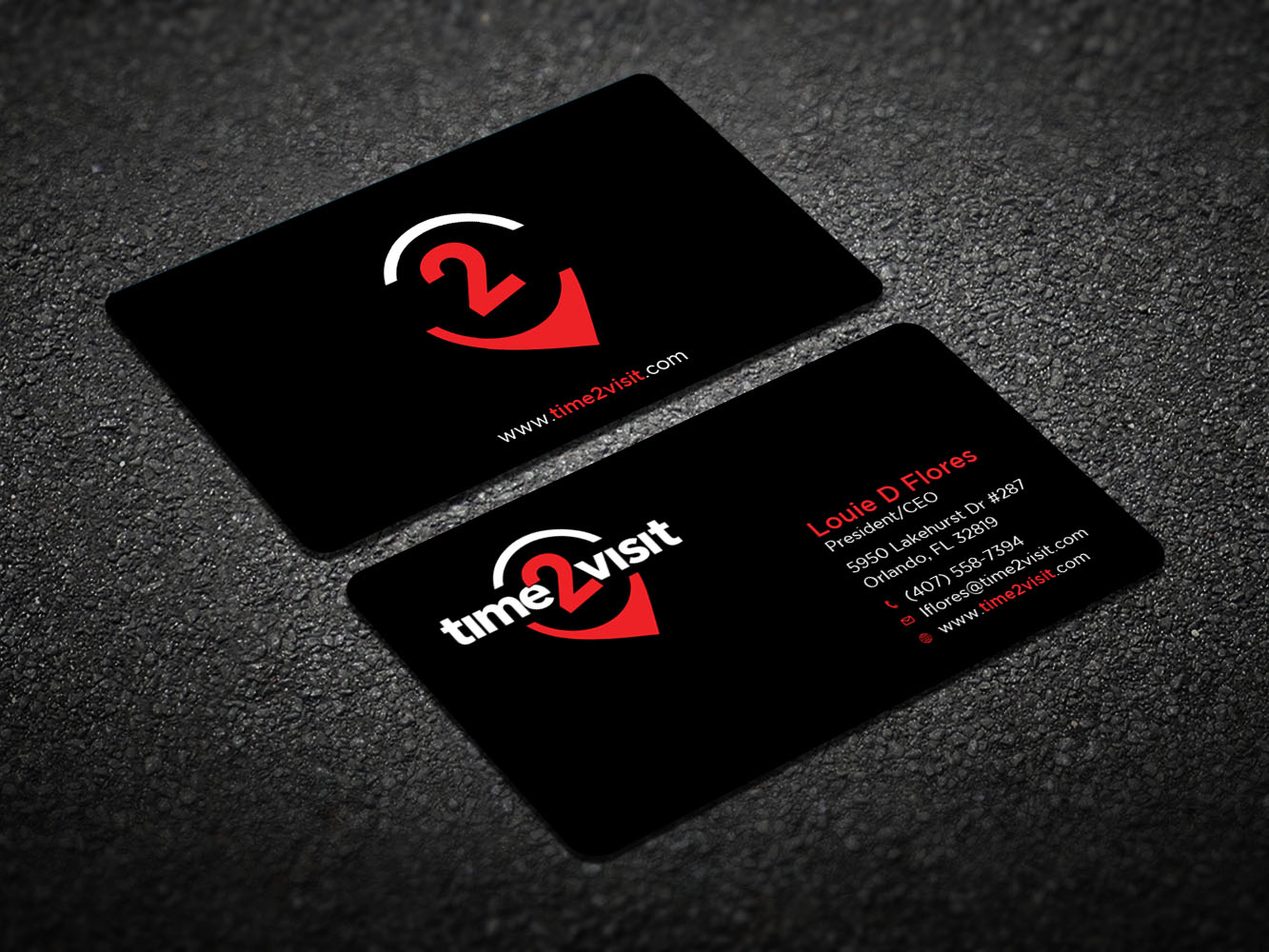 Visitenkarten-Design von Verified artistry (Design garden) für Time 2 Visit | Design #12567050