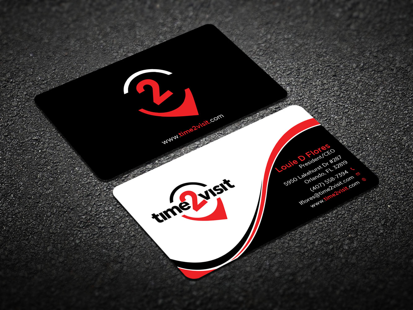 Visitenkarten-Design von Verified artistry (Design garden) für Time 2 Visit | Design #12567051