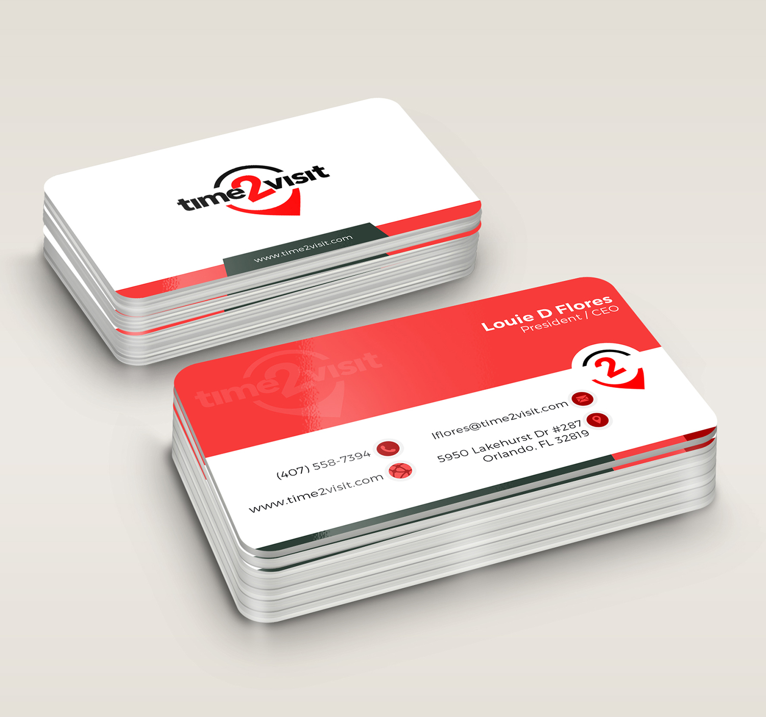 Business Card Design by B L X C K_R X I N B O W for Time 2 Visit | Design #12561950