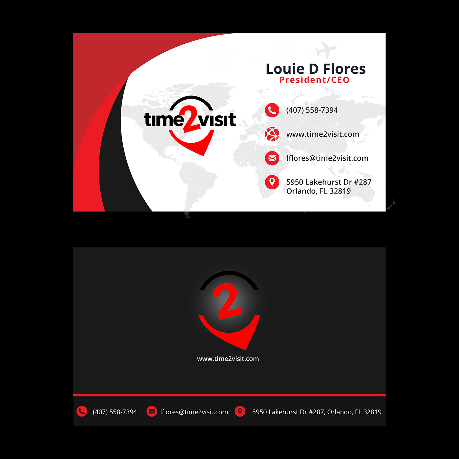 Business Card Design by chamiln267 for Time 2 Visit | Design #12561889