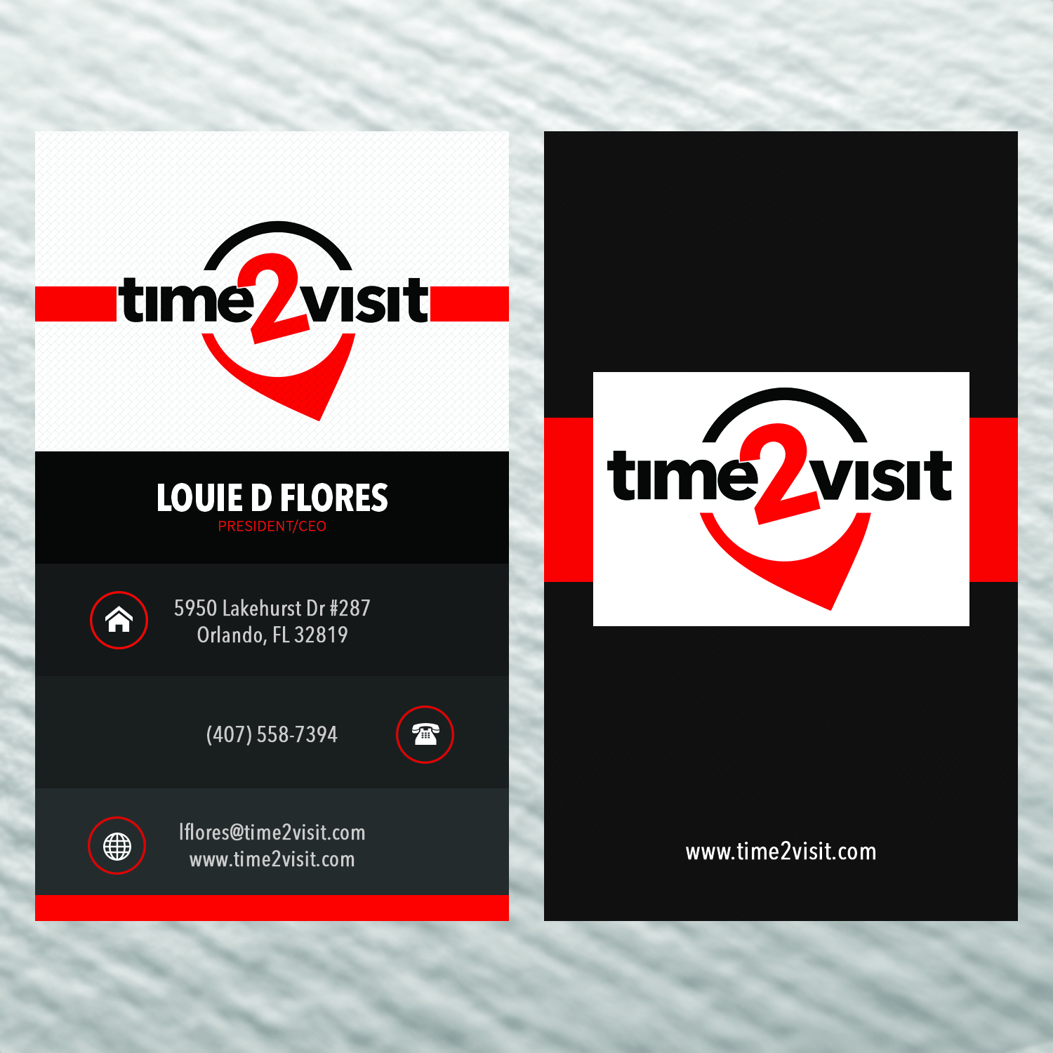 Business Card Design by Next Screen Infotech for Time 2 Visit | Design #12588854