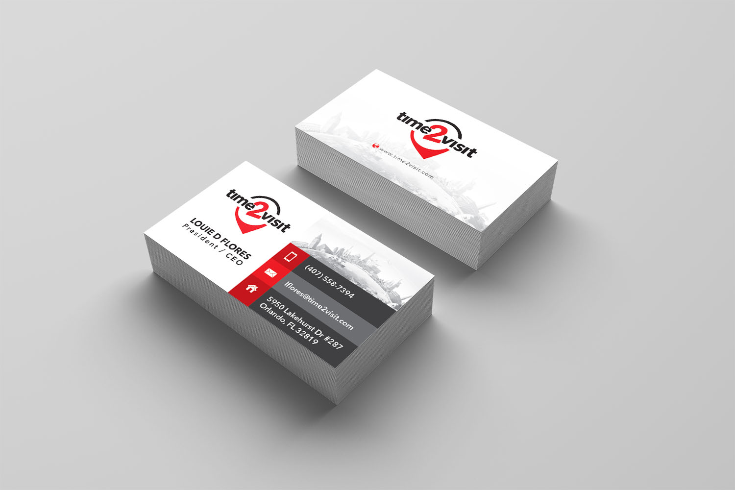 Business Card Design by jeffreyting1991 for Time 2 Visit | Design #12562666