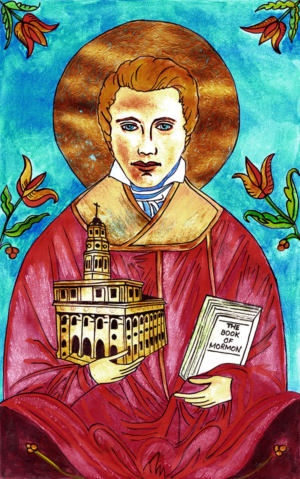 Joseph Smith Rendered in the Style of a Medieval Religious Icon | Diseño Artístico por SSDD