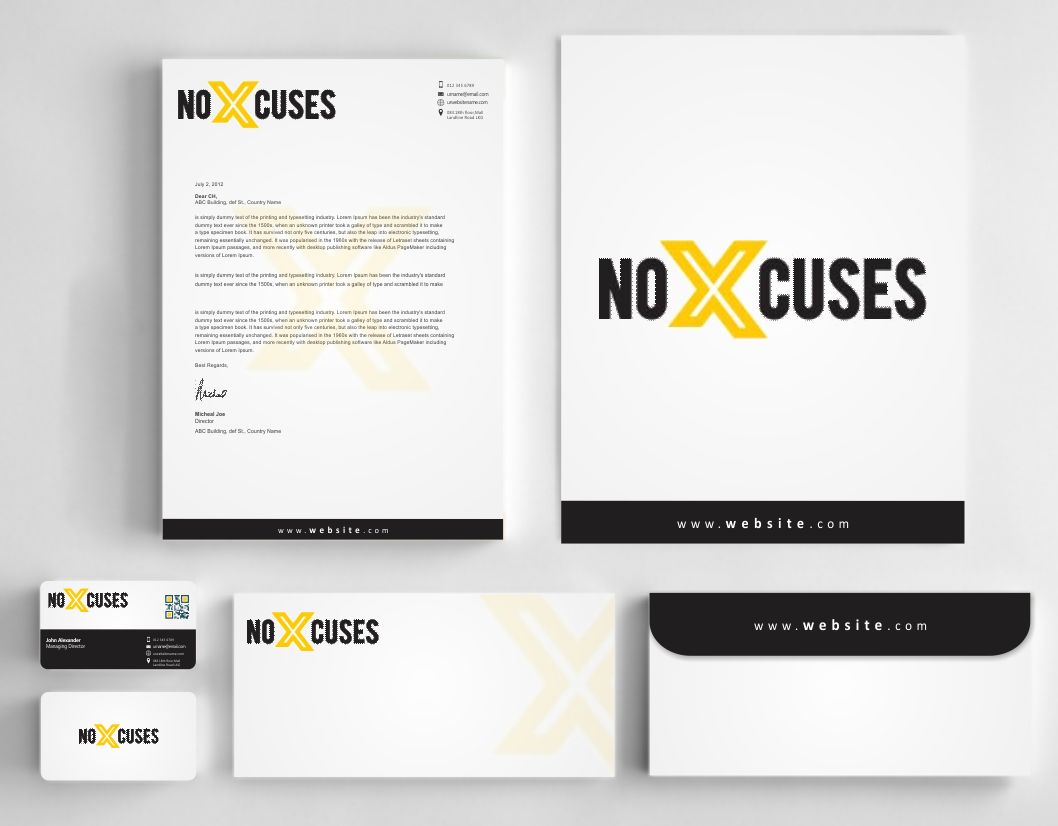 Design de Papeterie par AwsomeD pour NoXcuses Group | Design #12640783