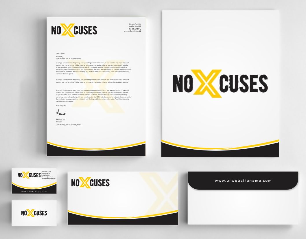 Stationery Design by AwsomeD for NoXcuses Group | Design #12641139