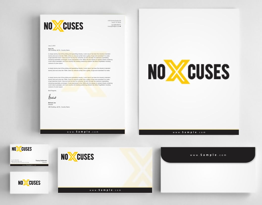 Stationery Design by AwsomeD for NoXcuses Group | Design #12641158